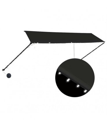 vidaXL Retractable Awning with LED 350x150 cm Anthracite