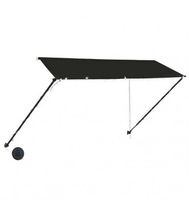 vidaXL Retractable Awning with LED 350x150 cm Anthracite