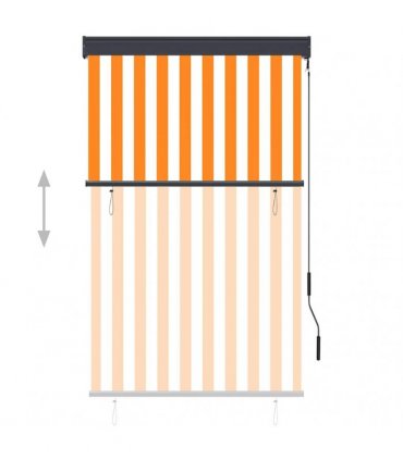 vidaXL Outdoor Roller Blind 100x250 cm White and Orange