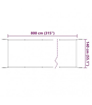 vidaXL Vertical Awning White 140x800 cm Oxford Fabric