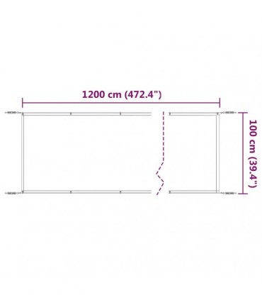 vidaXL Vertical Awning Light Green 100x1200 cm Oxford Fabric
