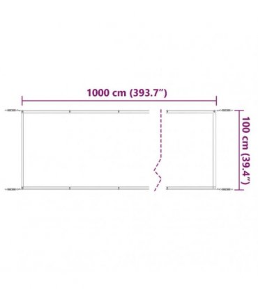 vidaXL Vertical Awning Terracotta 100x1000 cm Oxford Fabric