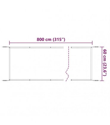 vidaXL Vertical Awning Blue 60x800 cm Oxford Fabric