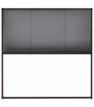 vidaXL Plisse Insect Screen for Windows Aluminium Brown 120x120 cm