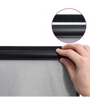 vidaXL Insect Door Screen with 5-Piece Mesh Curtain Black 120x240 cm