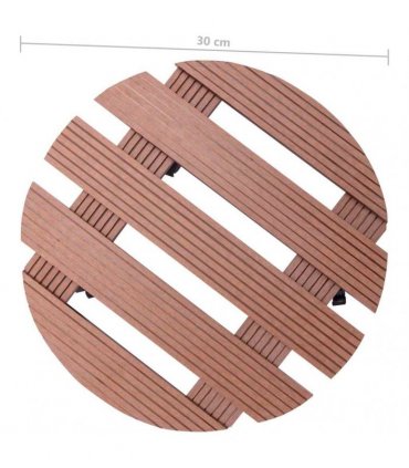 vidaXL Plant Trolleys 2 pcs Brown Ø30x7,5 cm WPC