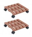 vidaXL Plant Trolleys 2 pcs Brown 30x30x7,5 cm WPC