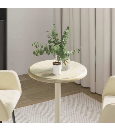 vidaXL Table Top Cream Ø40x2,5 cm Marble