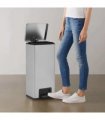 vidaXL Dustbin with Pedal Anti-fingerprint 30L Silver Stainless Steel