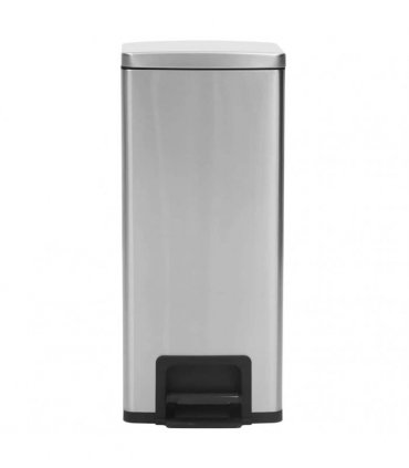 vidaXL Dustbin with Pedal Anti-fingerprint 30L Silver Stainless Steel