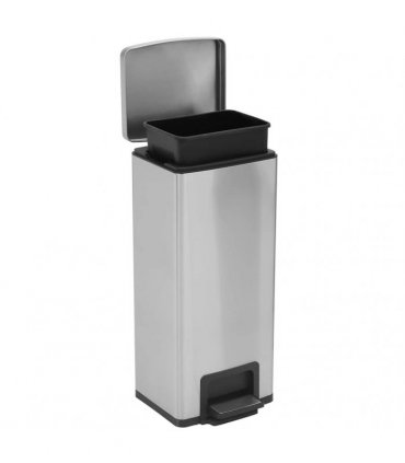 vidaXL Dustbin with Pedal Anti-fingerprint 30L Silver Stainless Steel