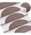 vidaXL Stair Mats Self-adhesive 5 pcs 56x17x3cm Light Brown Half Round