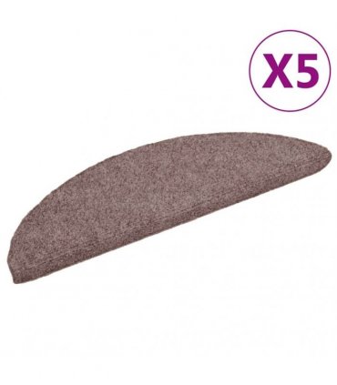 vidaXL Stair Mats Self-adhesive 5 pcs 56x17x3cm Light Brown Half Round