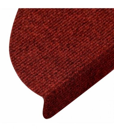 vidaXL Stair Mats Self-adhesive 10 pcs 56x17x3 cm Bordeaux Red
