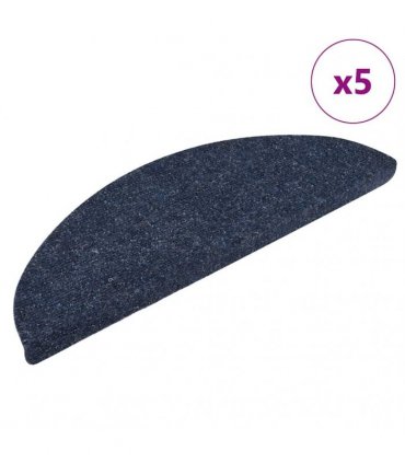 vidaXL Stair Mats Self-adhesive 5 pcs 56x17x3 cm Blue Half Round