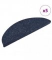 vidaXL Stair Mats Self-adhesive 5 pcs 56x17x3 cm Blue Half Round