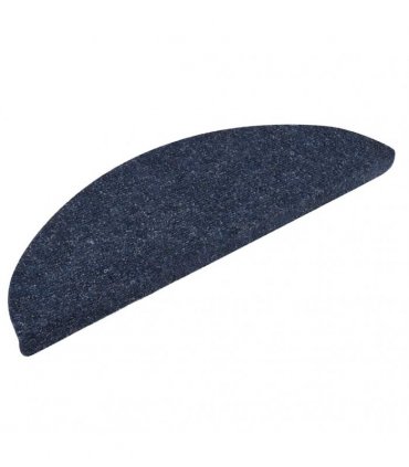 vidaXL Stair Mats Self-adhesive 10 pcs 56x17x3 cm Blue Half Round