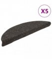 vidaXL Stair Mats Self-adhesive 5 pcs 56x17x3 cm Anthracite Half Round