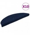 vidaXL Stair Mats Self-adhesive 10 pcs 56x17x3 cm Navy Half Round