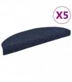 vidaXL Stair Mats Self-adhesive 5 pcs 65x21x4 cm Blue Half Round Large