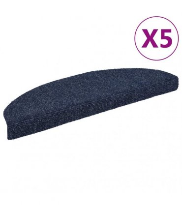 vidaXL Stair Mats Self-adhesive 5 pcs 65x21x4 cm Blue Half Round Large