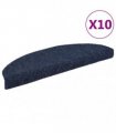 vidaXL Stair Mats Self-adhesive 10 pcs 65x21x4cm Blue Half Round Large