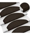 vidaXL Stair Mats Self-adhesive 5 pcs 65x21x4 cm Dark Brown