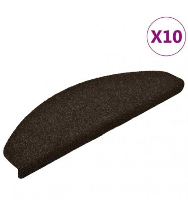 vidaXL Stair Mats Self-adhesive 10 pcs 65x21x4 cm Dark Brown