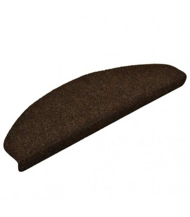 vidaXL Stair Mats Self-adhesive 10 pcs 65x21x4 cm Brown Half Round