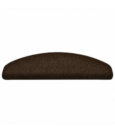 vidaXL Stair Mats Self-adhesive 10 pcs 65x21x4 cm Brown Half Round