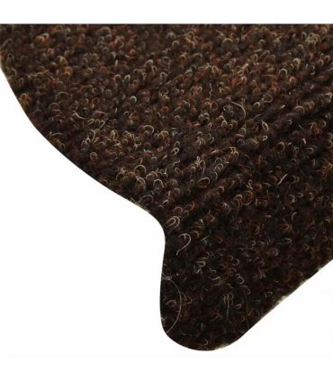 vidaXL Stair Mats Self-adhesive 10 pcs 65x21x4 cm Brown Half Round
