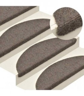 vidaXL Stair Mats Self-adhesive 5 pcs 65x21x4cm Beige Half Round Large