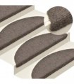 vidaXL Stair Mats Self-adhesive 5 pcs 65x21x4cm Beige Half Round Large