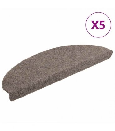 vidaXL Stair Mats Self-adhesive 5 pcs 65x21x4cm Beige Half Round Large