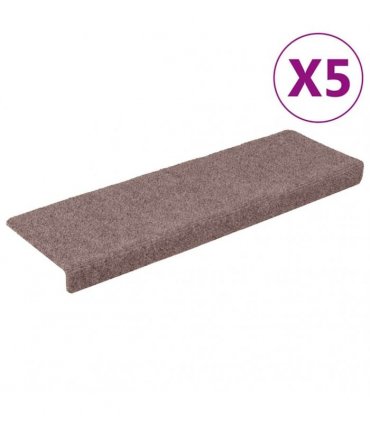 vidaXL Stair Mats Self-adhesive 5 pcs 65x21x4 cm Light Brown