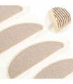 vidaXL Stair Mats 15 pcs 56x17x3 cm White and Brown Half Round