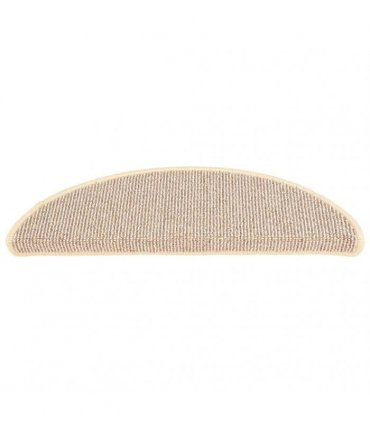 vidaXL Stair Mats 15 pcs 56x17x3 cm White and Brown Half Round