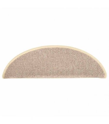 vidaXL Stair Mats 15 pcs 56x17x3 cm White and Brown Half Round