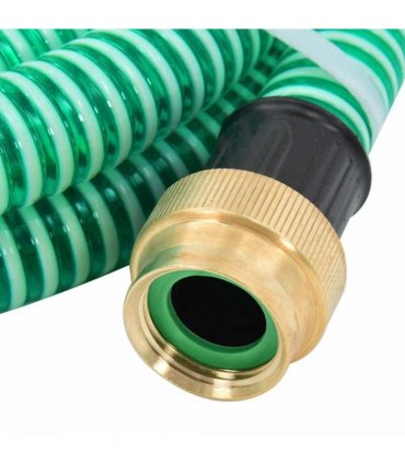 vidaXL Suction Hose with Brass Connectors Green 1,1" 5 m PVC