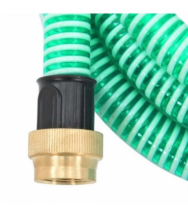 vidaXL Suction Hose with Brass Connectors Green 1,1" 5 m PVC