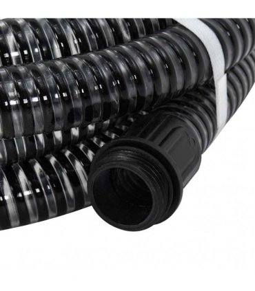 vidaXL Suction Hose with Brass Connectors Black 1,1" 3 m PVC