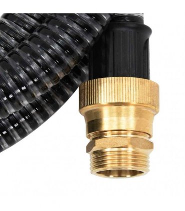 vidaXL Suction Hose with Brass Connectors Black 1,1" 3 m PVC