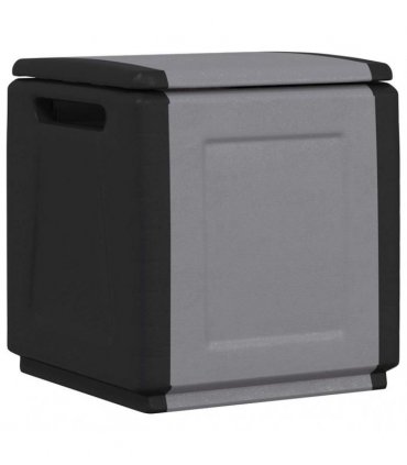 vidaXL Garden Storage Box 54x53x57 cm 130 L Dark Grey and Black