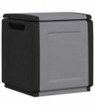 vidaXL Garden Storage Box 54x53x57 cm 130 L Dark Grey and Black