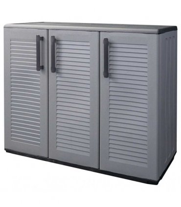 vidaXL Garden Storage Cabinet Grey and Black 102x37x84 cm PP