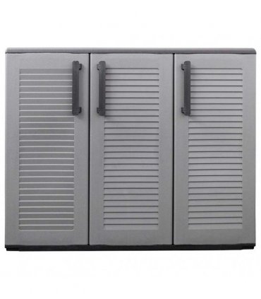 vidaXL Garden Storage Cabinet Grey and Black 102x37x84 cm PP