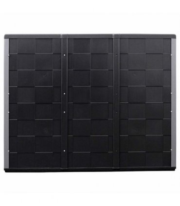vidaXL Garden Storage Cabinet Grey and Black 102x37x84 cm PP