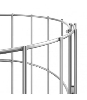 vidaXL Circular Gabion Raised Beds 3 pcs Galvanised Steel Ø30x150 cm