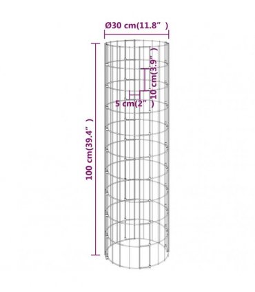 vidaXL Circular Gabion Raised Beds 4 pcs Ø30x50/100/150/200 cm