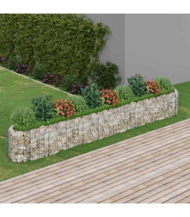 vidaXL Gabion Raised Bed Galvanised Iron 400x50x50 cm